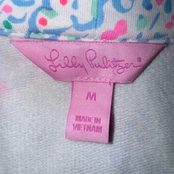 Lilly Pulitzer Skipper Popover Minty Fresh Fansea Green Pink. Size M. EUC - Picture 5 of 9